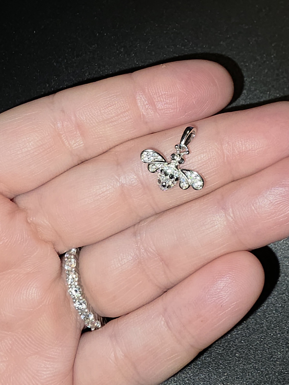 ✨ 0.25 CTW Moissanite Bee Pendant | 925 Sterling Silver | Sparkling Honey Bee